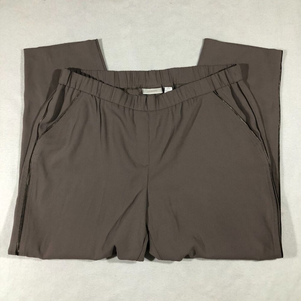Chico's Pants Womens 3 XL 16 Crepe Pull On Pant Taupe 570090712 NEW $89